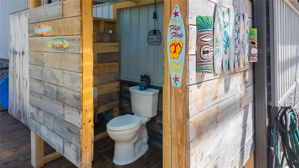 Bathroom, Interior, Wood Texture Flooring, Wooden Walls