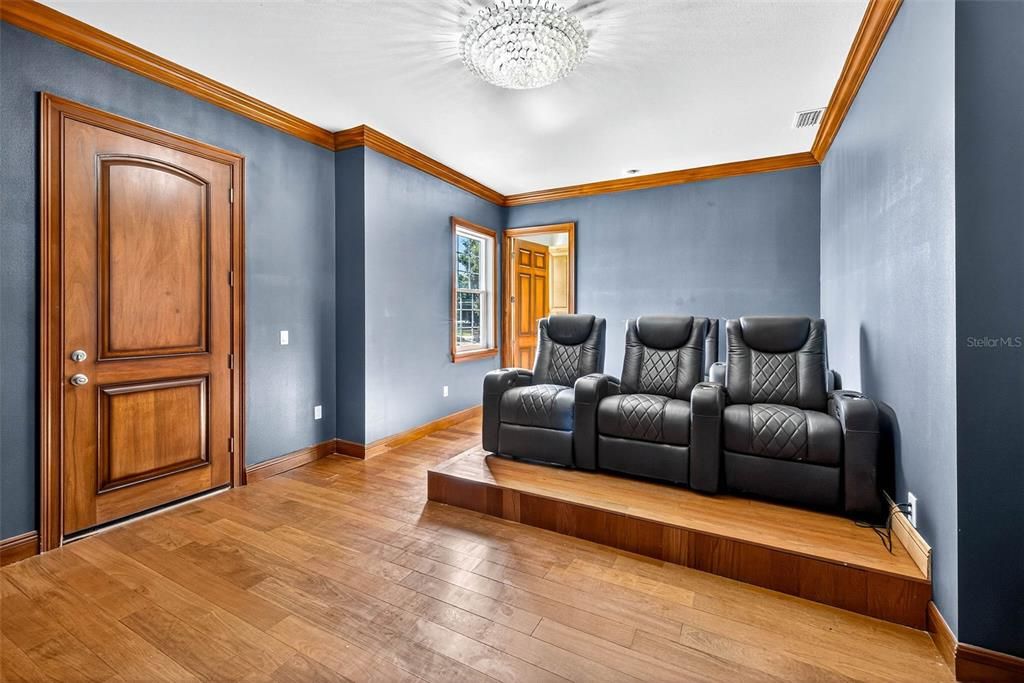 Home Theatre Room, Interior, Wood Texture Flooring
