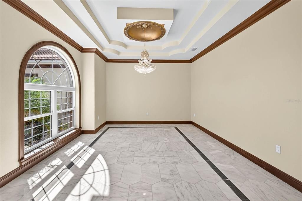 Chandelier, Empty room, Interior, Marble