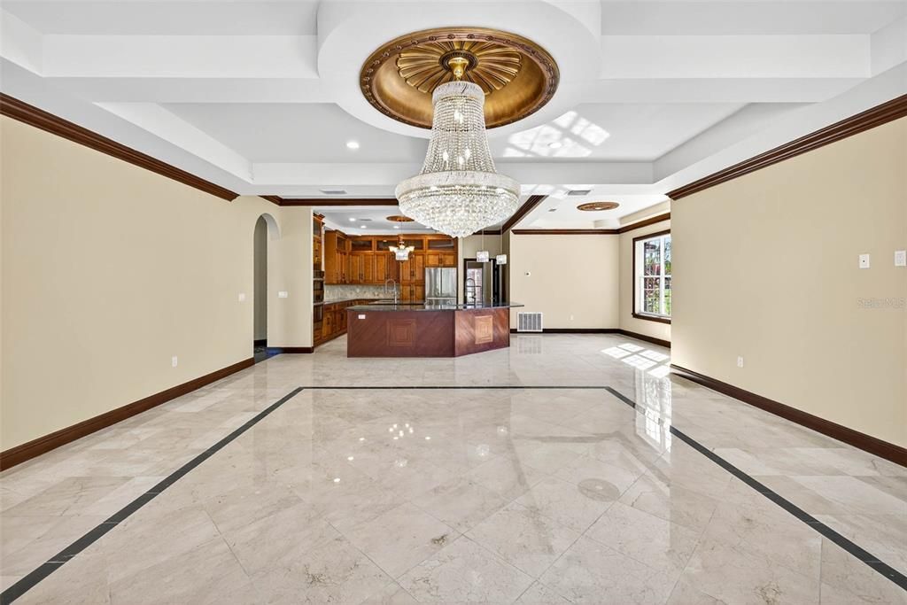 Chandelier, Interior, Kitchen, Recessed Lighting