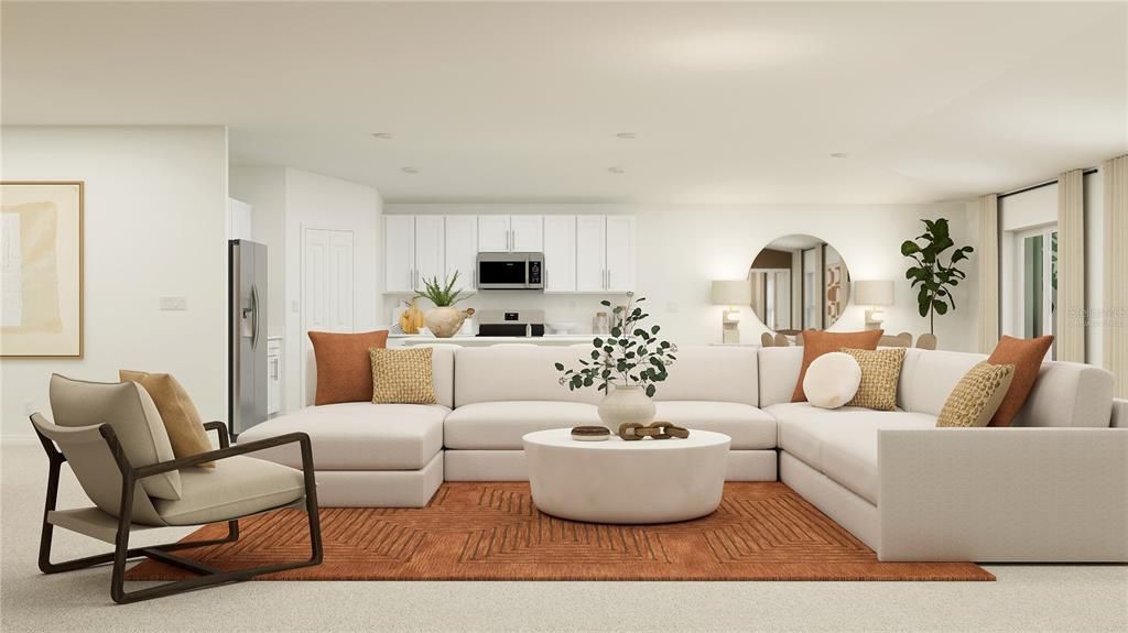 Interior, Kitchen, Living room, Recessed Lighting