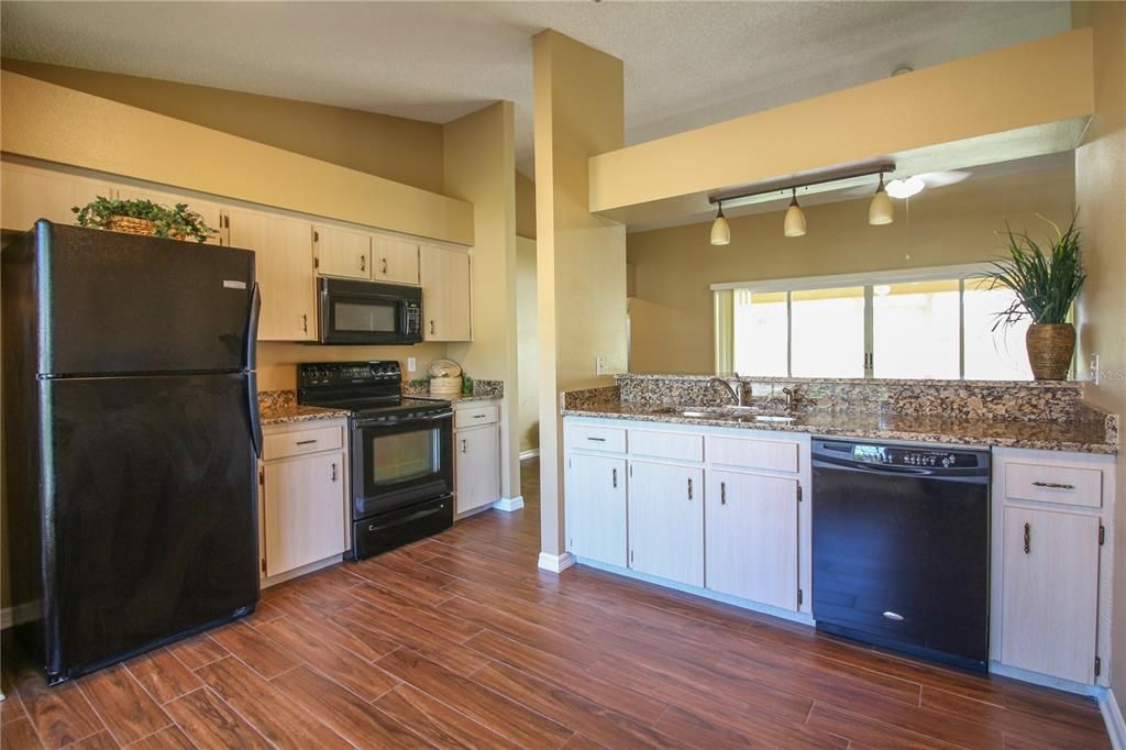 Interior, Kitchen, Wood Texture Flooring