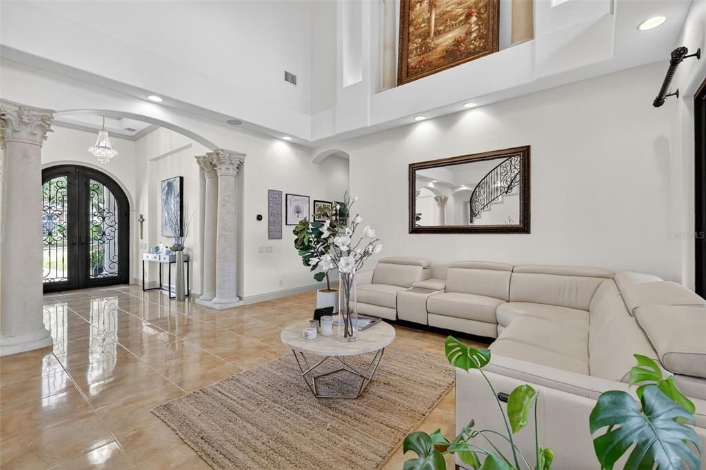 Chandelier, Interior, Living room, Recessed Lighting