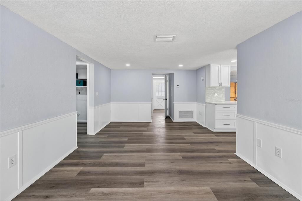 Interior, Kitchen, Recessed Lighting, Wood Texture Flooring
