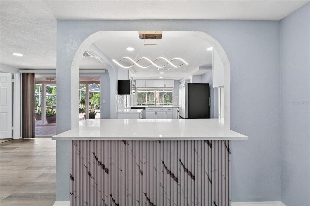 Interior, Kitchen, Recessed Lighting, Wood Texture Flooring