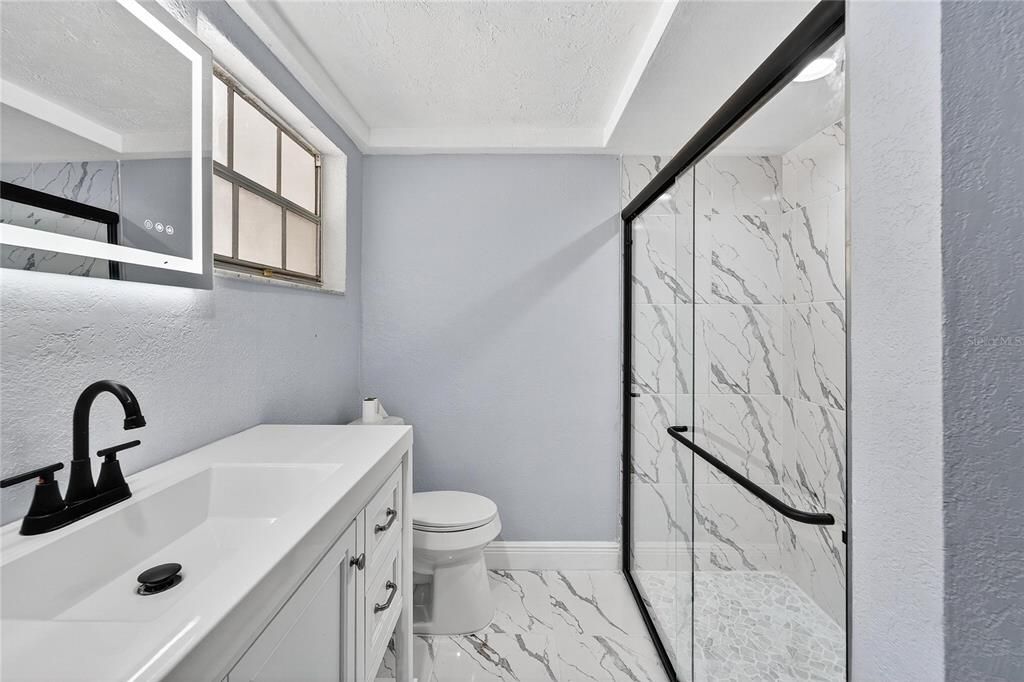 Bathroom, Glass Shower, Interior, Marble, Marble Walls