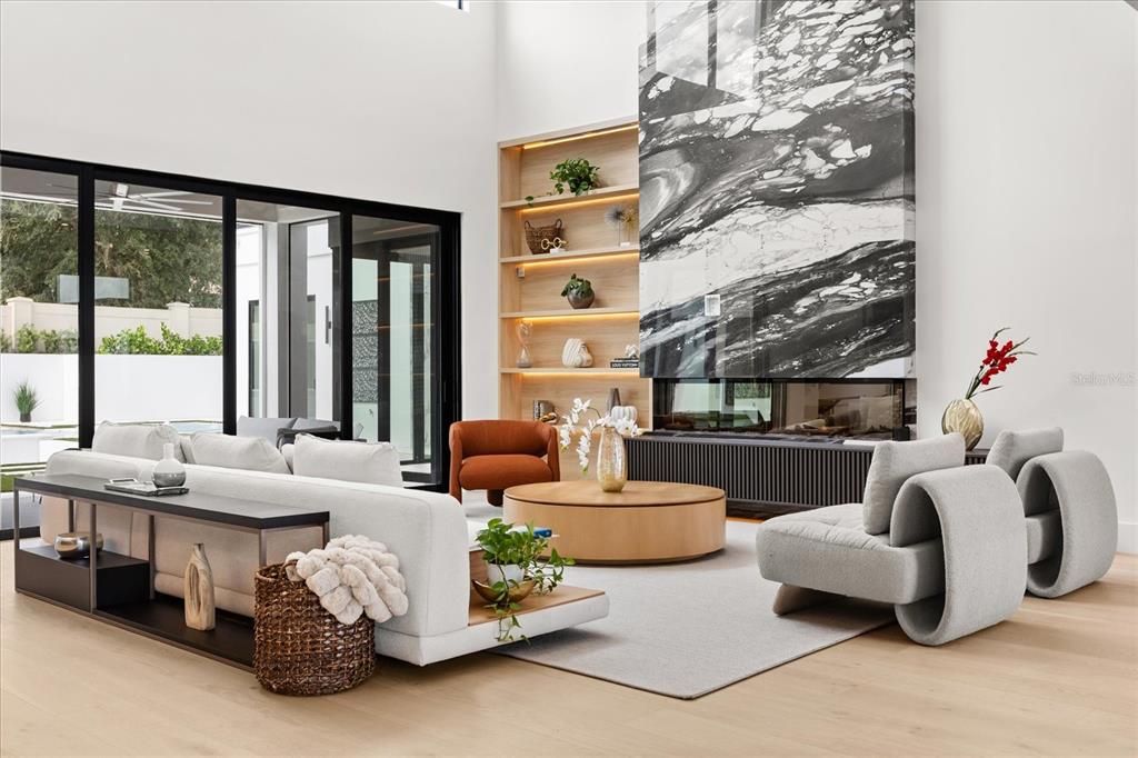 Fireplace, Interior, Living room, Wood Texture Flooring