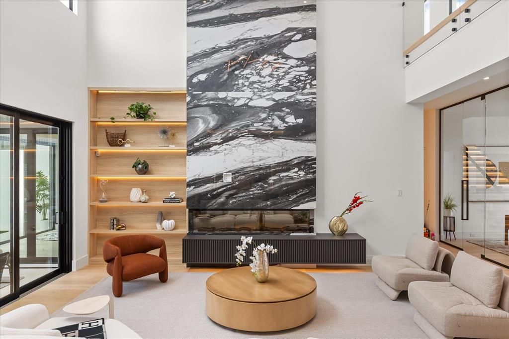 Interior, Living room, Marble Walls