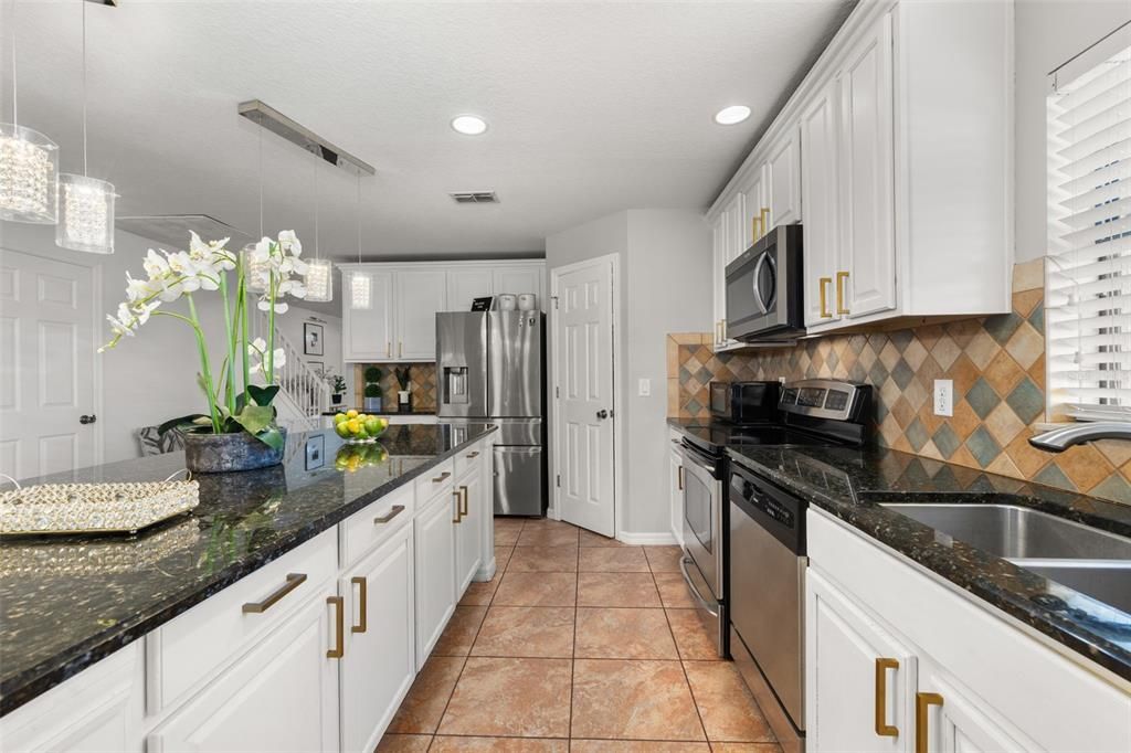 Interior, Kitchen, Pendant Lights, Recessed Lighting, Stainless Steel Appliances