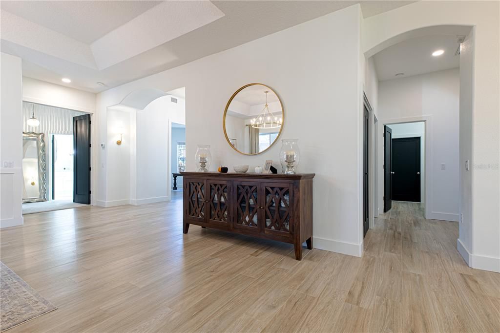Chandelier, Interior, Pendant Lights, Recessed Lighting, Wood Texture Flooring