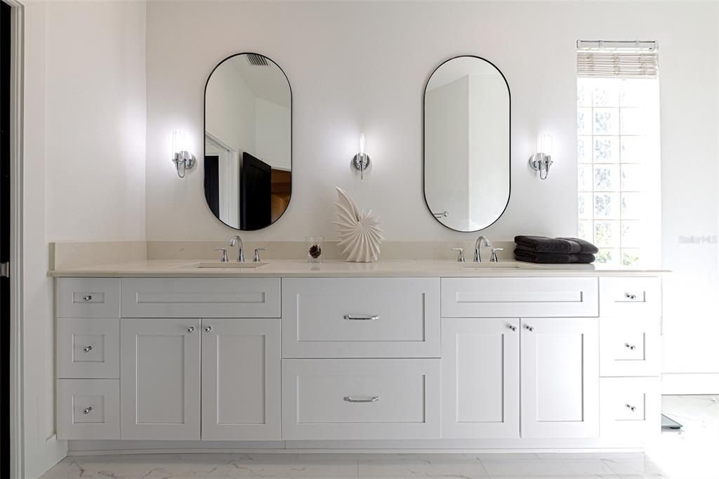 Bathroom, Dual Sink Vanities, Interior, Marble