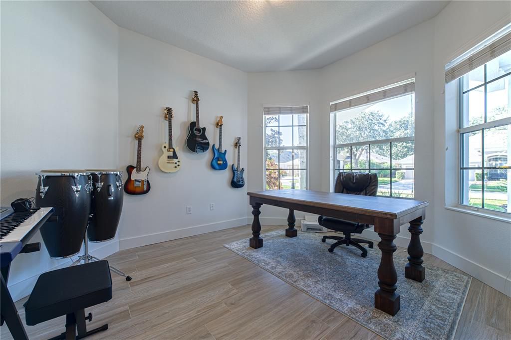 Home Office, Interior, Piano, Wood Texture Flooring