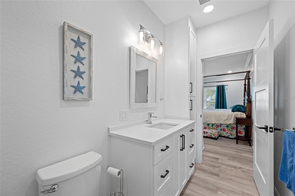 Bathroom, Bedroom, Interior, Recessed Lighting, Wood Texture Flooring