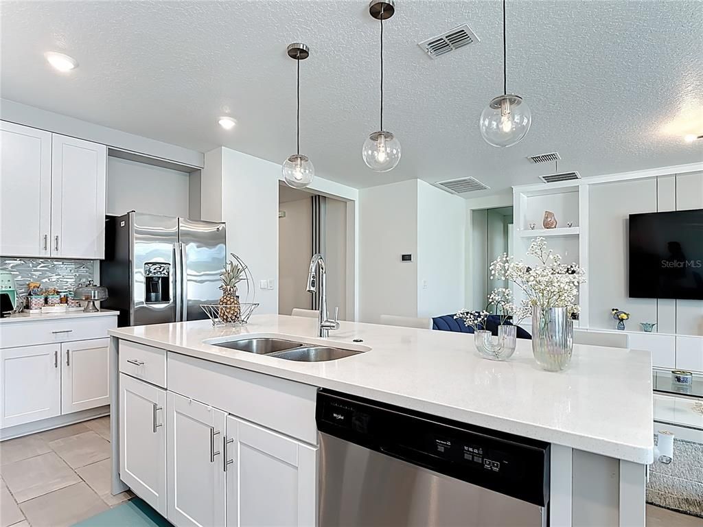 Interior, Kitchen, Pendant Lights, Recessed Lighting, Stainless Steel Appliances