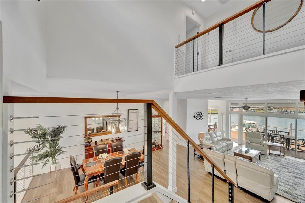 Dining room, Interior, Living room, Pendant Lights, Water, Wood Texture Flooring