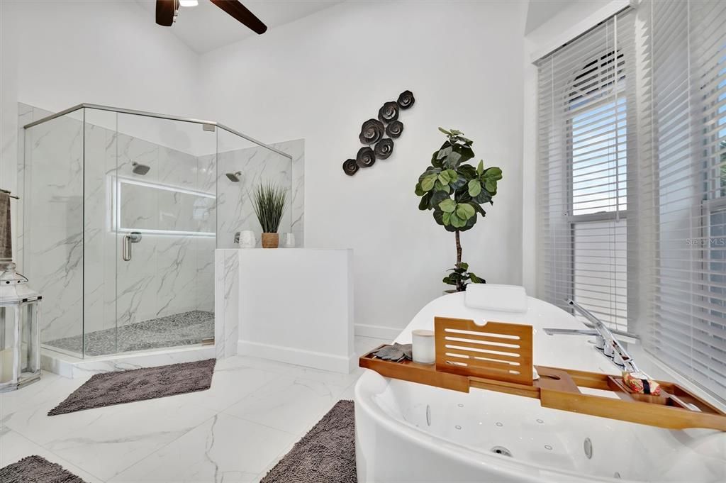 Bathroom, Glass Shower, Interior, Marble, Marble Walls