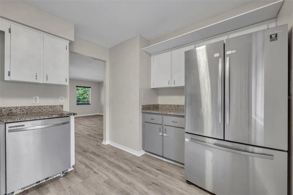 Interior, Kitchen, Stainless Steel Appliances, Wood Texture Flooring