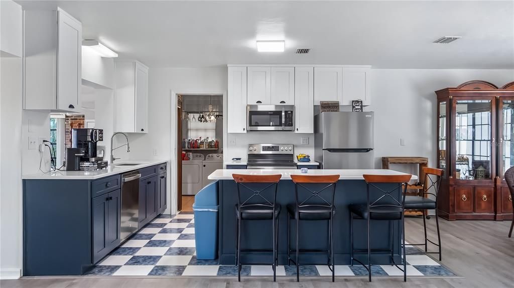 Interior, Kitchen, Stainless Steel Appliances, Wood Texture Flooring