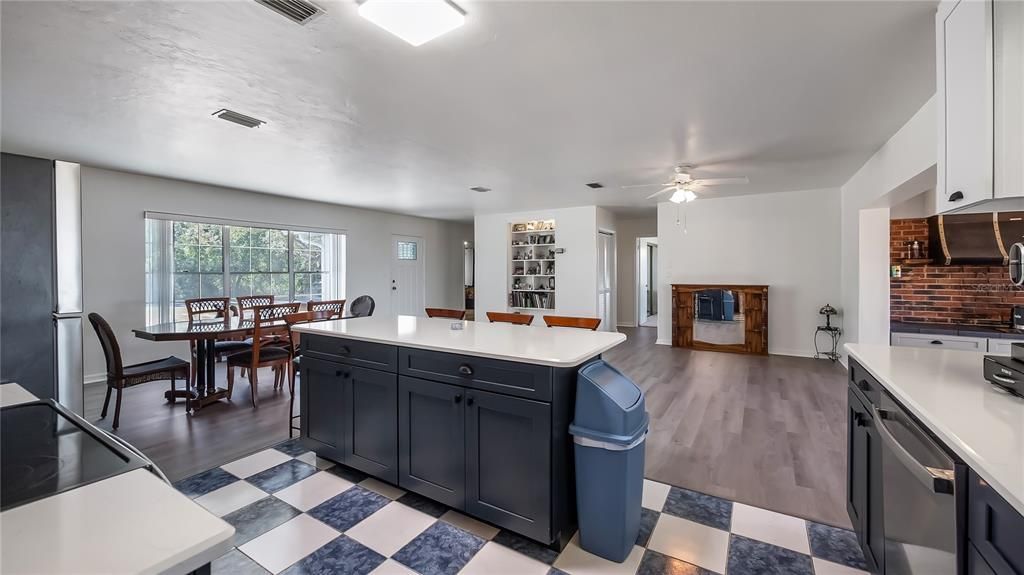 Dining room, Interior, Kitchen, Wood Texture Flooring