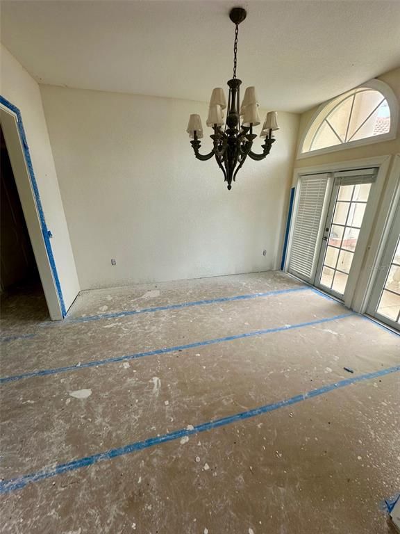 Chandelier, Empty room, Interior