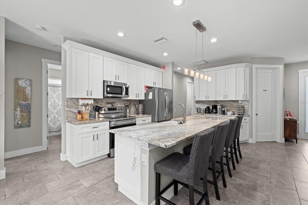 Interior, Kitchen, Pendant Lights, Recessed Lighting, Stainless Steel Appliances