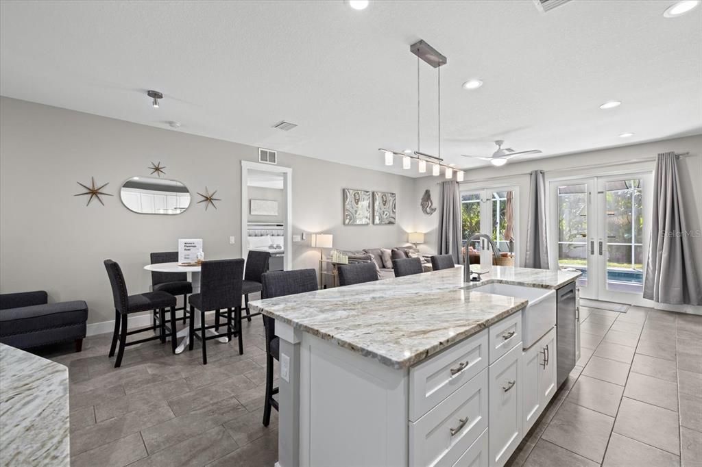 Dining room, Interior, Kitchen, Pendant Lights, Recessed Lighting