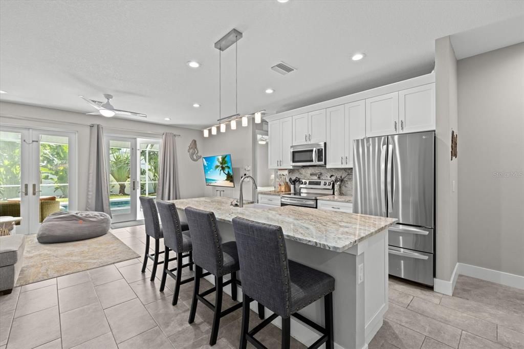 Interior, Kitchen, Pendant Lights, Recessed Lighting, Stainless Steel Appliances