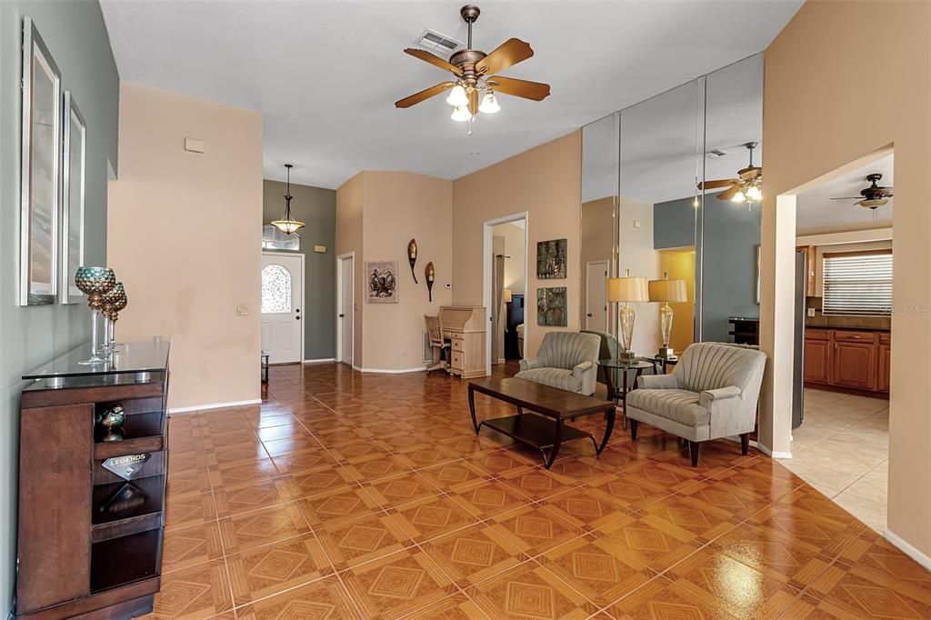 Interior, Living room, Pendant Lights, Wood Texture Flooring