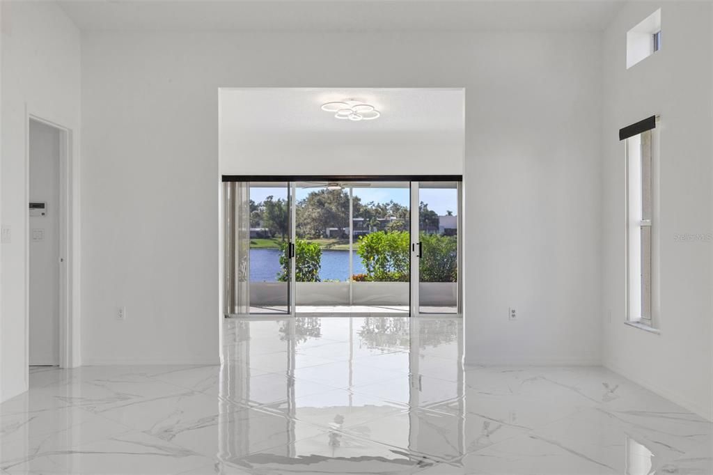Empty room, Interior, Marble, Water