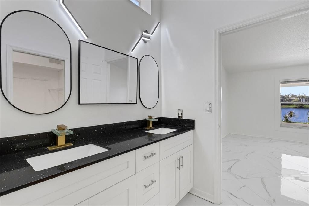 Bathroom, Dual Sink Vanities, Interior, Marble, Water