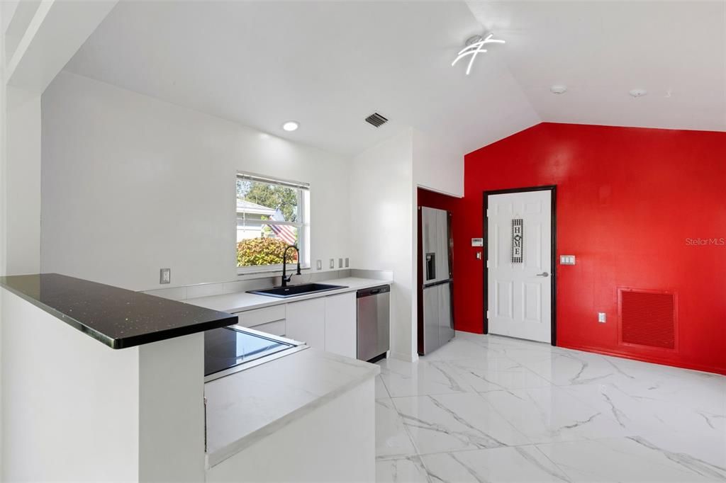 Interior, Kitchen, Marble, Recessed Lighting