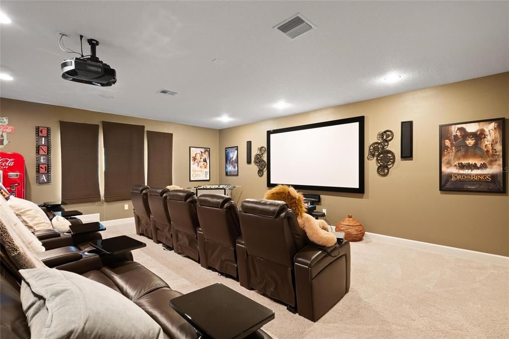 Home Theatre Room, Interior, Projection Screen, Recessed Lighting, Theatre Room
