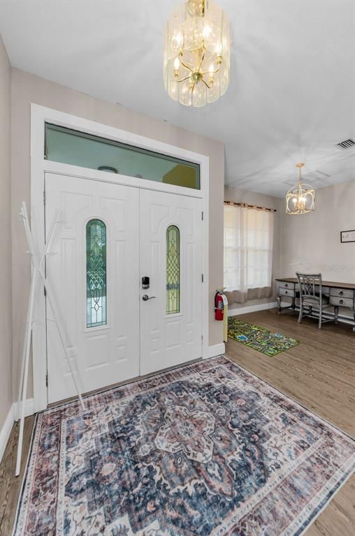 Chandelier, Dining room, Interior, Pendant Lights, Wood Texture Flooring