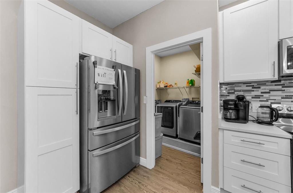 Interior, Kitchen, Stainless Steel Appliances, Washer, Wood Texture Flooring