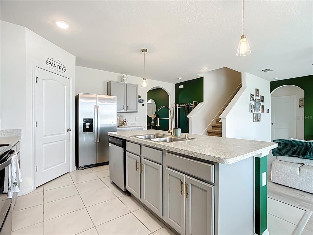 Interior, Kitchen, Pendant Lights, Recessed Lighting, Stainless Steel Appliances