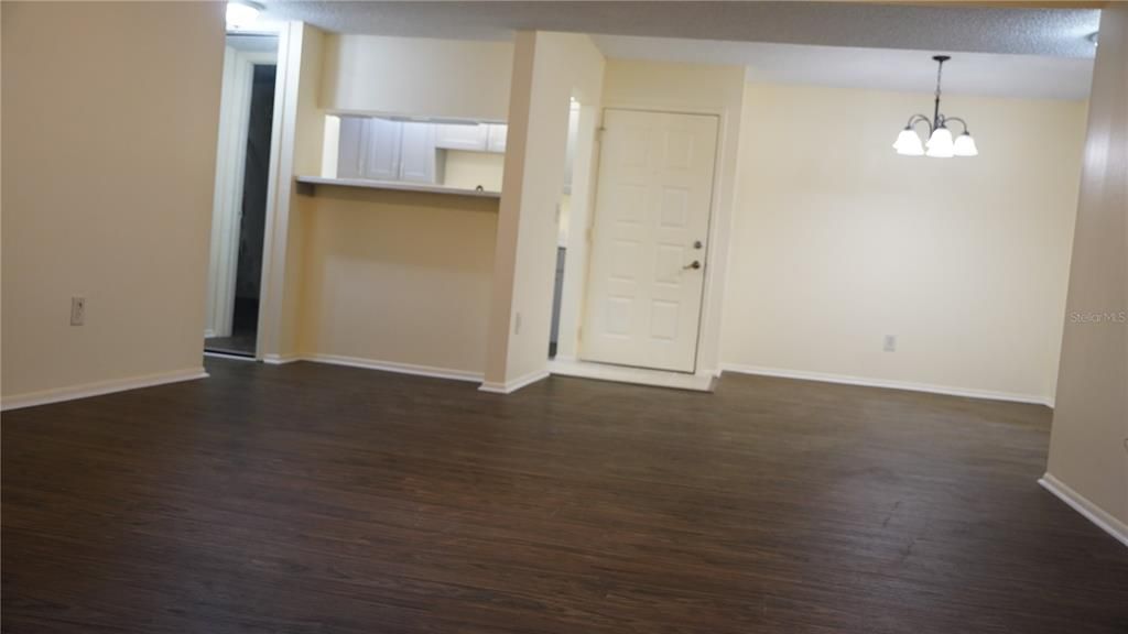 Empty room, Interior, Pendant Lights, Wood Texture Flooring