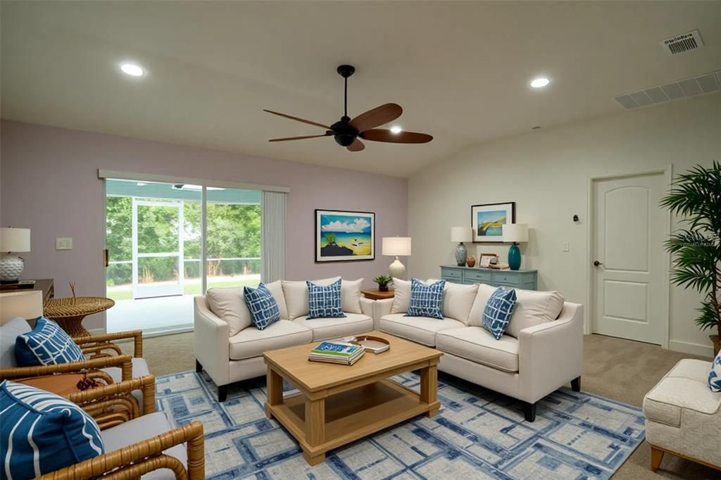 Interior, Living room, Recessed Lighting