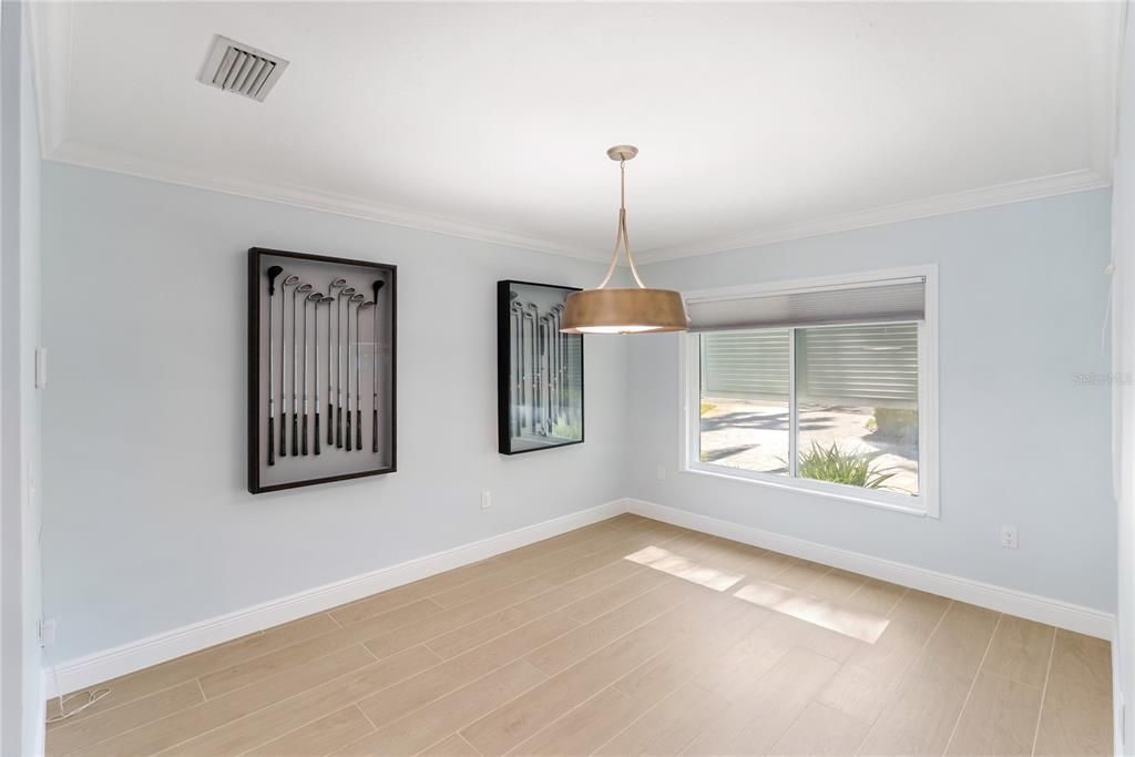 Empty room, Interior, Pendant Lights, Wood Texture Flooring
