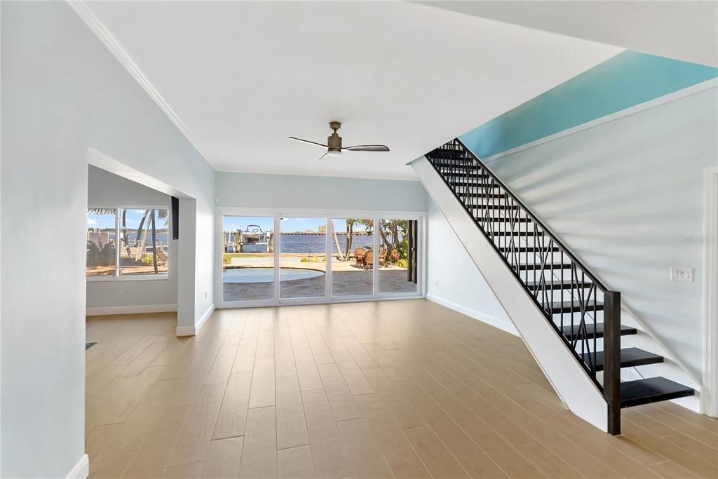 Empty room, Interior, Water, Wood Texture Flooring
