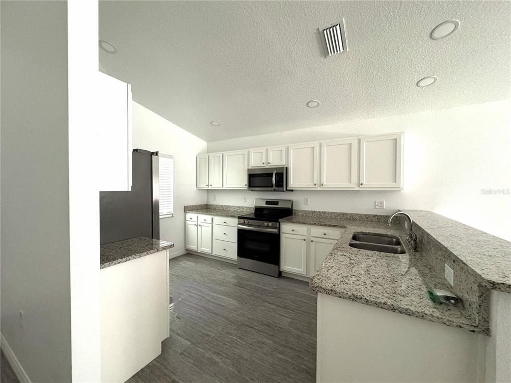 Interior, Kitchen, Stainless Steel Appliances, Wood Texture Flooring