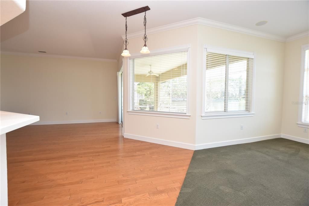 Empty room, Interior, Pendant Lights, Wood Texture Flooring