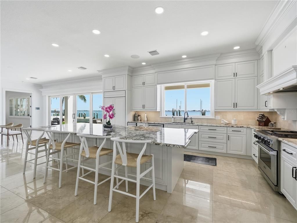 Interior, Kitchen, Recessed Lighting, Stainless Steel Appliances, Water