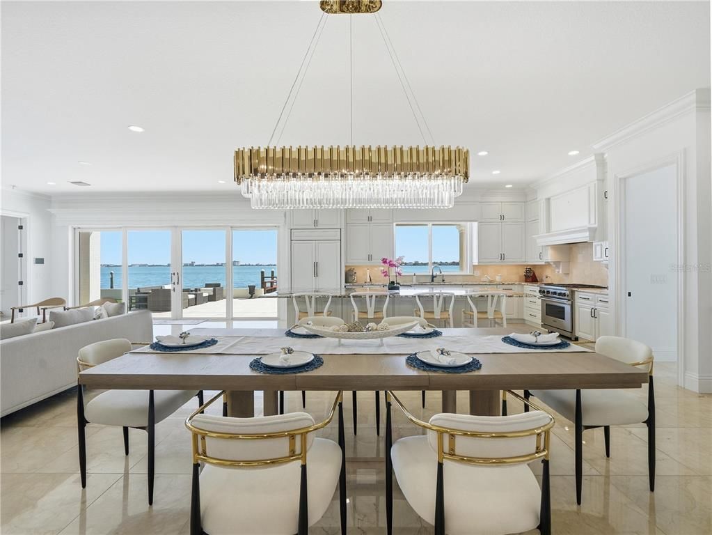 Chandelier, Dining room, Interior, Kitchen, Living room, Recessed Lighting, Water