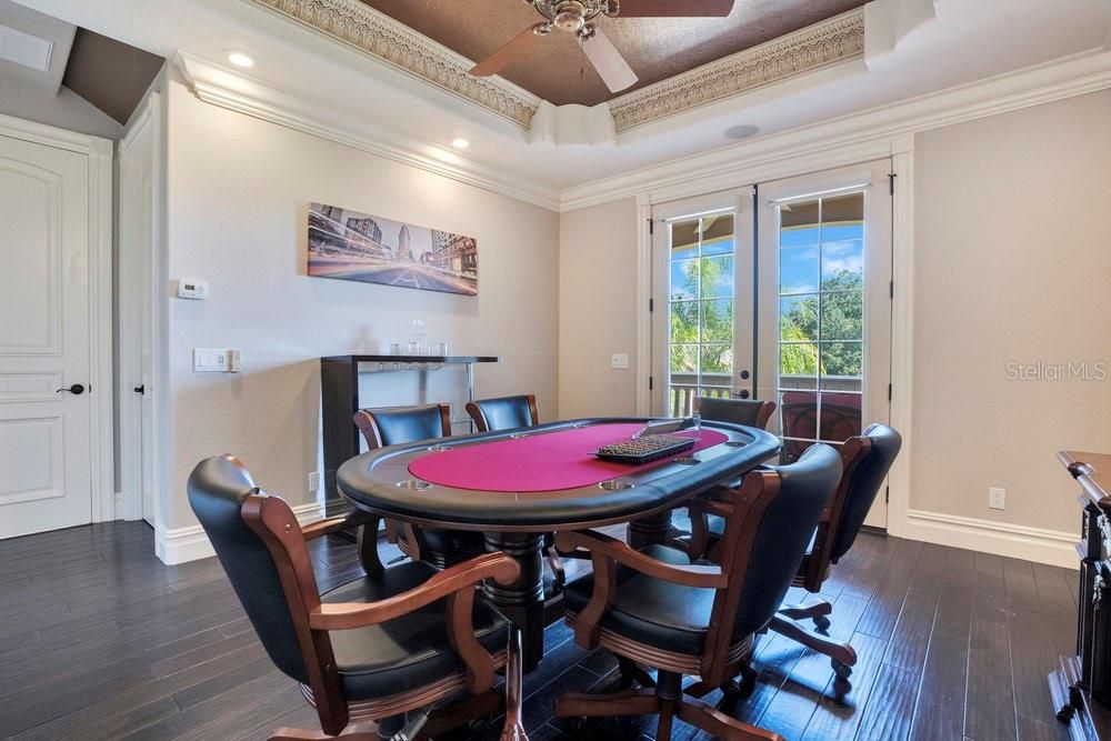 Game Room, Interior, Recessed Lighting, Wood Texture Flooring
