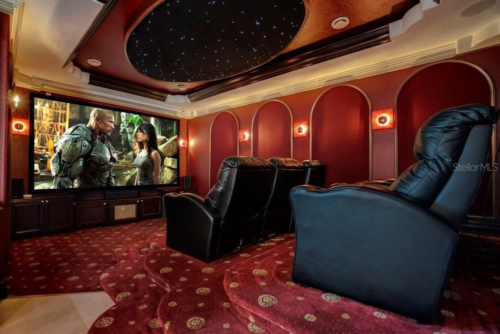 Home Theatre Room, Interior, Projection Screen, Recessed Lighting, Theatre Room