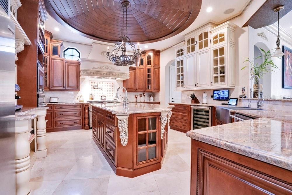 Interior, Kitchen, Pendant Lights, Recessed Lighting, Stainless Steel Appliances, Wooden Ceilings