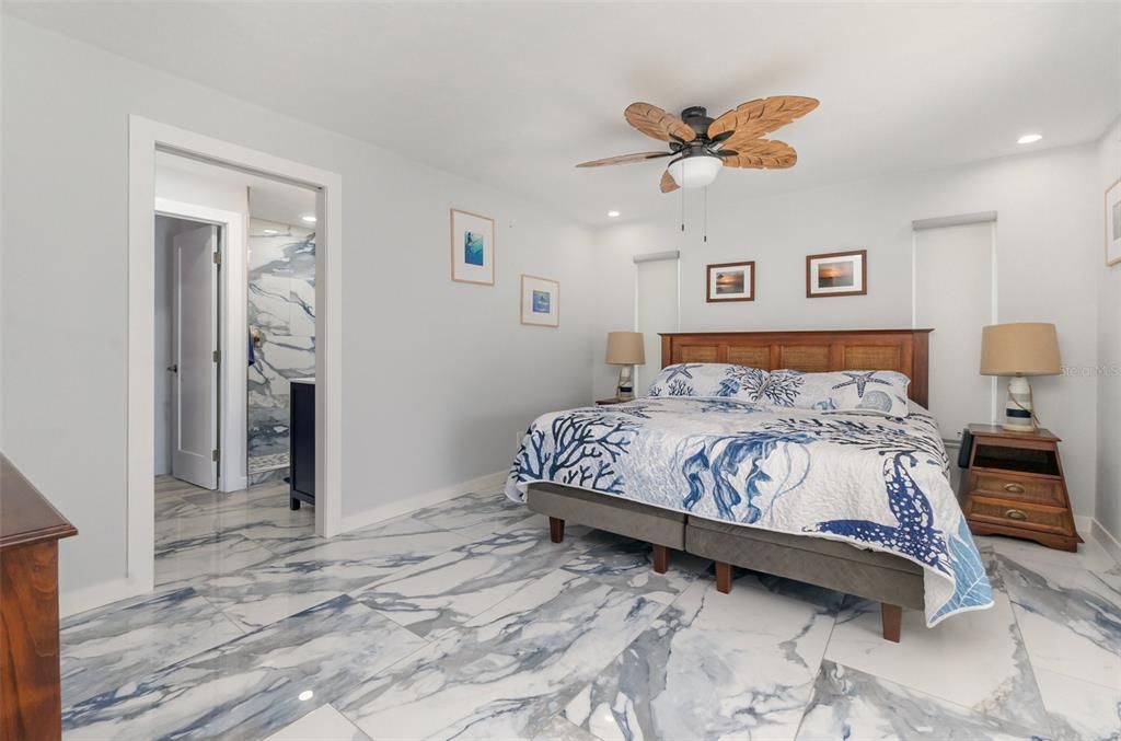 Bedroom, Interior, Marble, Recessed Lighting