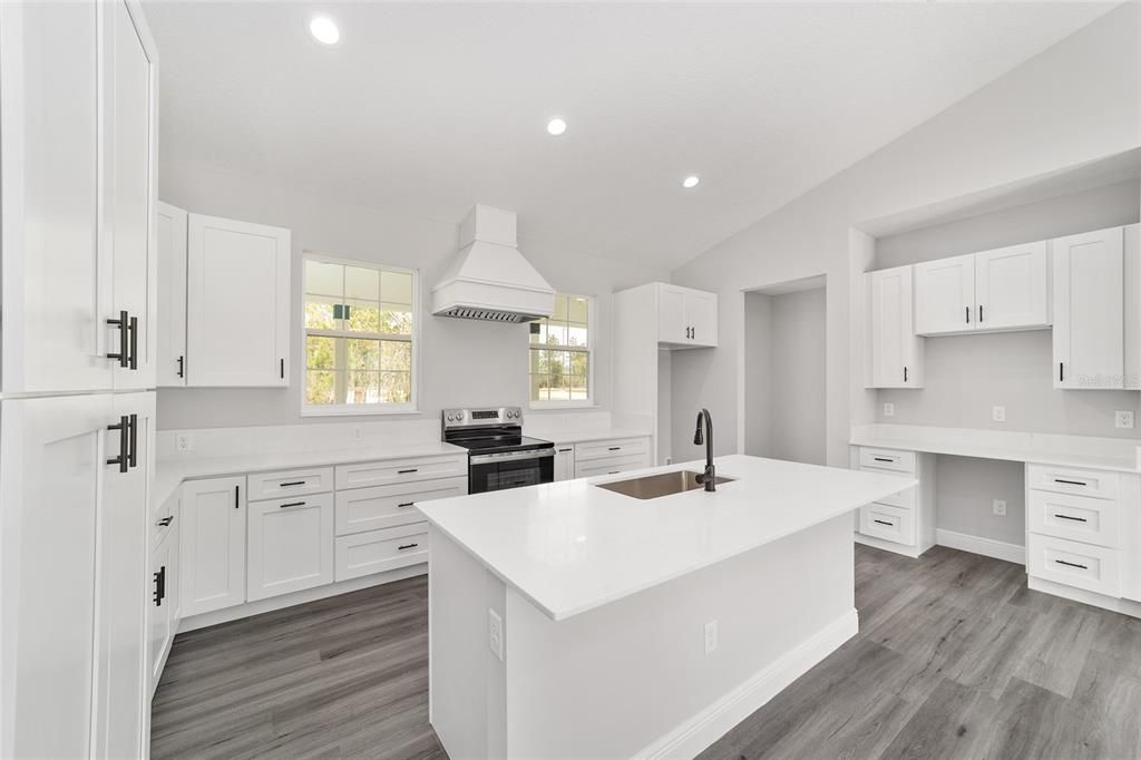 Interior, Kitchen, Recessed Lighting, Wood Texture Flooring