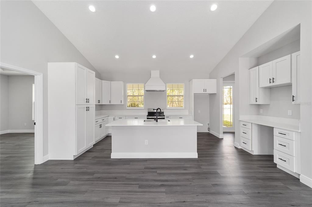 Interior, Kitchen, Recessed Lighting, Wood Texture Flooring