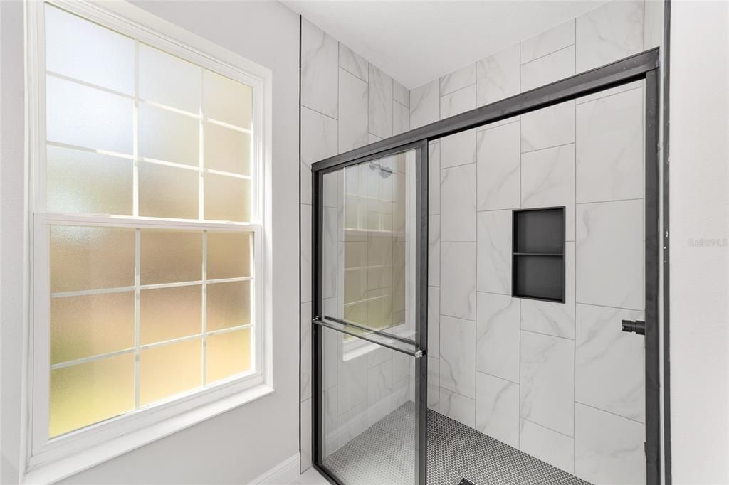 Bathroom, Glass Shower, Interior, Marble Walls